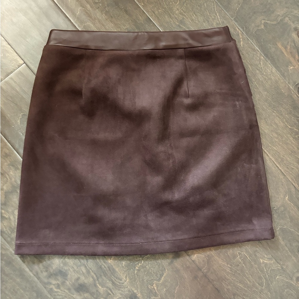 Mark New York Brown Faux Leather Skirt - Picture 3 of 6